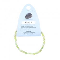 Braccialetto Agata Verde perline da 4mm in pietra naturale