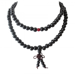Mala Tibetano in Legno di Sandalo Nero - 108 grani da 8mm