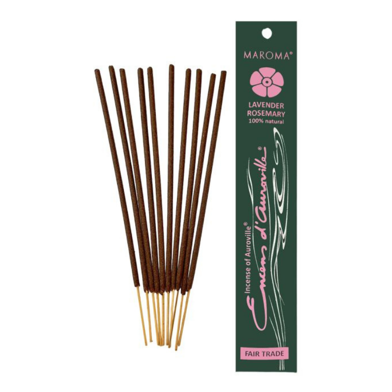 Lavanda e Rosmarino 10 Bastoncini incenso Maroma d'Auroville Lavender Rosemary