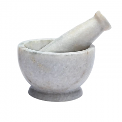 Mortaio e Pestello in Marmo Bianco per Resine Incenso - (H 6,5 x ⌀ 9cm) 2