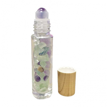 Roll-On Fluorite Multicolore Flacone con scaglie pietre naturali