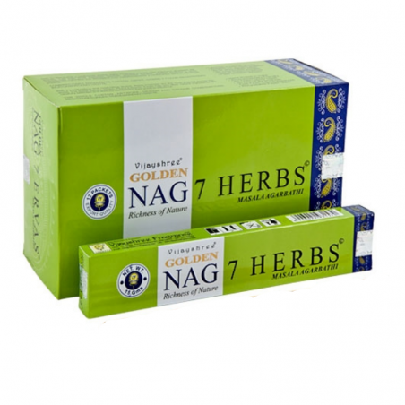 Incenso Golden Nag 7 Erbe 20 Bastoncini – Purificazione e Armonia
