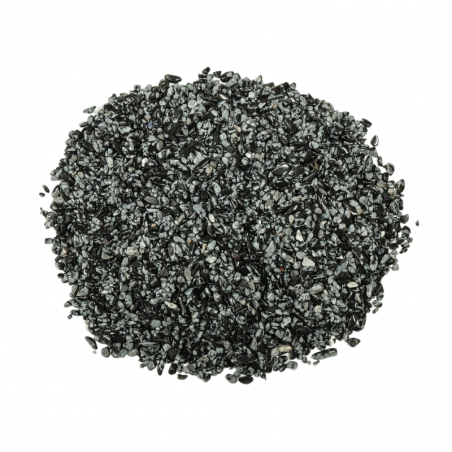 Ossidiana Fiocco di Neve Sacchetto Chips Pietre Burattate (± 5 / 8mm) - 50gr.