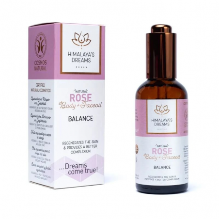 Equilibrio Olio Ayurvedico Rosa per Viso e Corpo (100ml) - Himalaya's Dreams