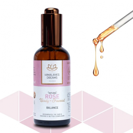 Equilibrio Olio Ayurvedico Rosa per Viso e Corpo (100ml) - Himalaya's Dreams
