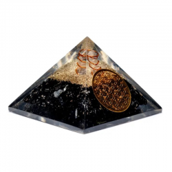 Piramide Orgonite Tormalina Nera – Fiore della Vita 70 mm 2