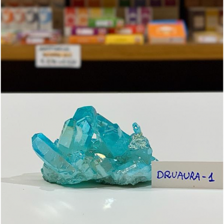 Drusa Aqua Aura con Base (L 75 x L 45 x H 45mm - 105gr.) - Pezzo Unico