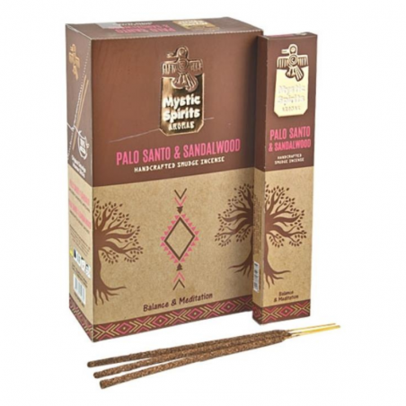 Palo Santo & Sandalo 8 Bastoni Smudge incenso Hari Darshan Mystic Spirits Masala