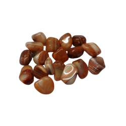 Agata Arancione Rossa Fasciata Sacchetto Chips Pietre Burattate - 50gr.