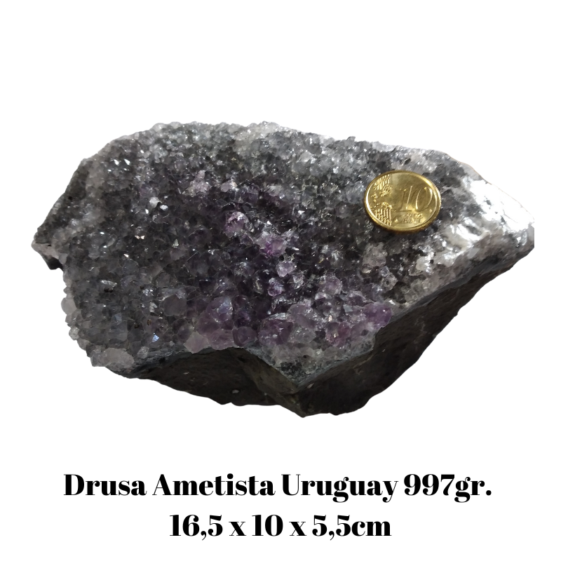Drusa Ametista Uruguay con Base (L 16,5 x L 10 x H 5,5cm - 996gr.) - Pezzo Unico