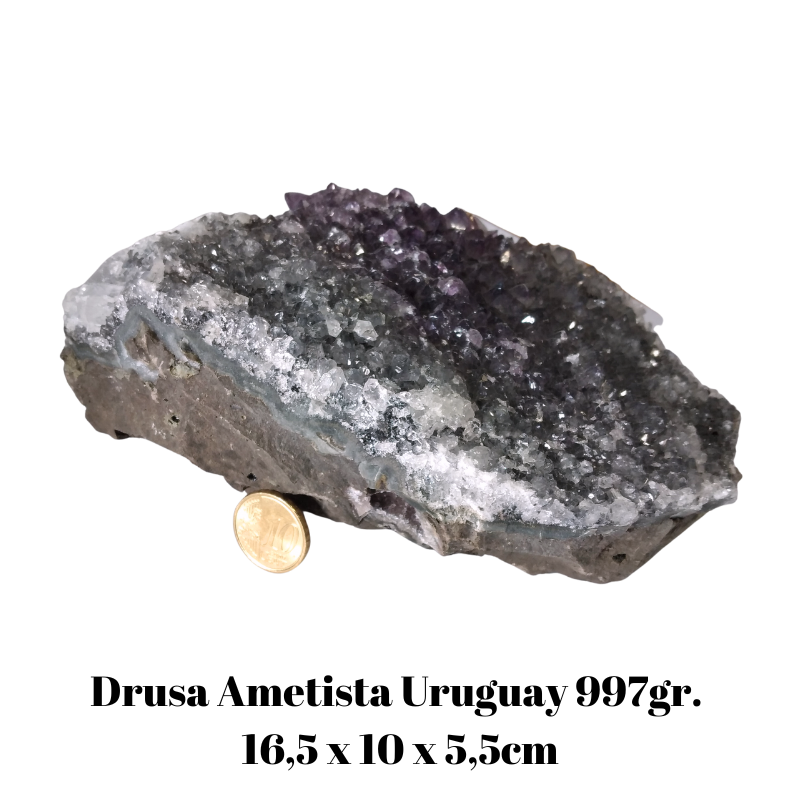 Drusa Ametista Uruguay con Base (L 16,5 x L 10 x H 5,5cm - 996gr.) - Pezzo Unico