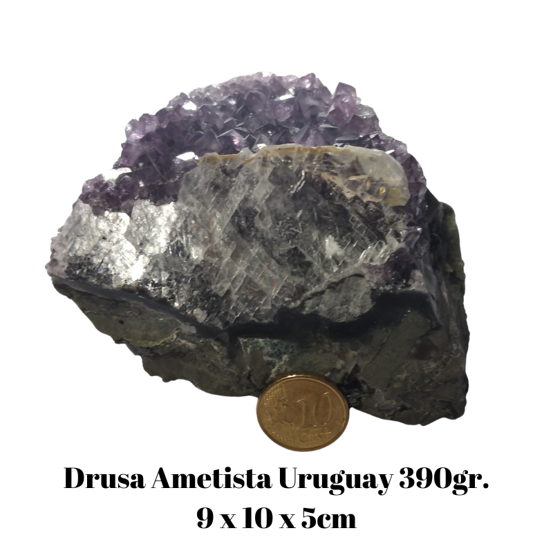 Drusa Ametista Uruguay con Base (L 9 x L 10 x H 5cm - 390gr.) - Pezzo Unico