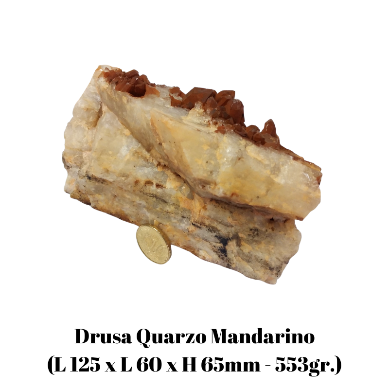 Drusa Quarzo Mandarino (L 125 x L 60 x H 65mm - 553gr.) - Pezzo Unico