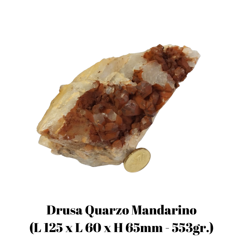 Drusa Quarzo Mandarino (L 125 x L 60 x H 65mm - 553gr.) - Pezzo Unico