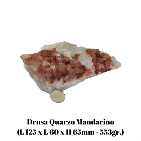 Drusa Quarzo Mandarino (L 125 x L 60 x H 65mm - 553gr.) - Pezzo Unico