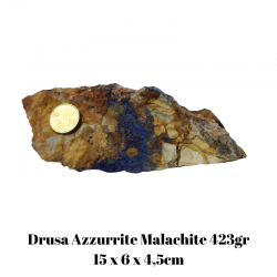 Drusa Azzurrite Malachite (L 15 x L 6 x H 4,5cm - 423gr.) - Pezzo Unico