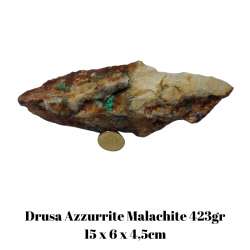 Drusa Azzurrite Malachite (L 15 x L 6 x H 4,5cm - 423gr.) - Pezzo Unico 2