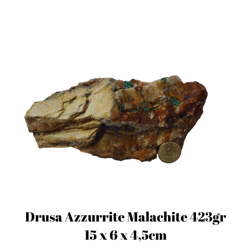 Drusa Azzurrite Malachite (L 15 x L 6 x H 4,5cm - 423gr.) - Pezzo Unico