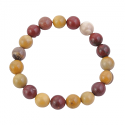 Braccialetto Mokaite perline Pietra Naturale da 10mm