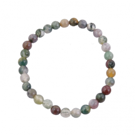 Braccialetto Agata Indiana perline in pietra naturale da 6mm