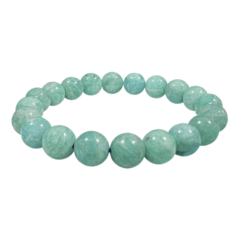 Braccialetto Amazzonite del Perù perle in pietra naturale da 10mm - Qualità A