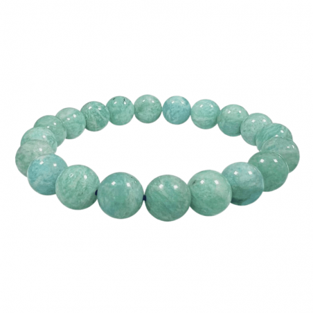 Braccialetto Amazzonite del Perù perle in pietra naturale da 10mm - Qualità A