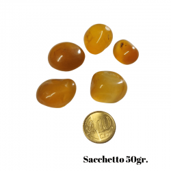Onice Giallo Pietre Burattate Sacchetto di Velluto da 50gr. (3-4 Pietre)