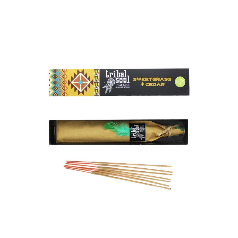Erba Dolce & Cedro Bastoncini incenso Hari Darshan Tribal Soul Cedar & Sweetgrass