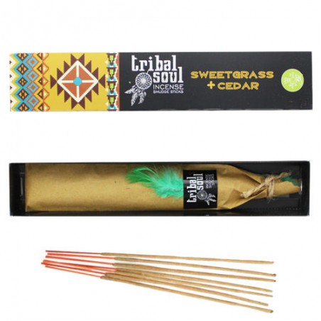 Erba Dolce & Cedro Bastoncini incenso Hari Darshan Tribal Soul Cedar & Sweetgrass