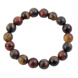 Bracciale Occhio di Tigre Multicolore perle in pietra naturale da 10mm