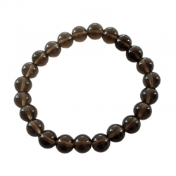 Bracciale Quarzo Affumicato perle in pietra naturale da 8mm
