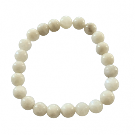 Bracciale Pietra di Luna perle naturali da 8mm - Qualità A