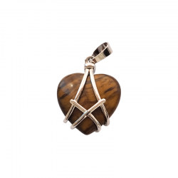 Occhio di Tigre Cuore in Gabbia in Pietra Naturale - (± 20 x 20mm)