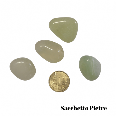 Onice Verde Pietre Burattate in Sacchetto di Velluto da 50gr. (4 Pietre)