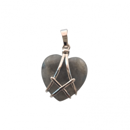 Labradorite Cuore in Gabbia in Pietra Naturale - (± 20 x 20mm)