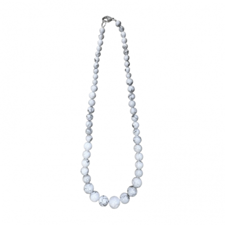 Howlite Bianca Collana a Goccia con perle da 6 a 14mm in pietra naturale