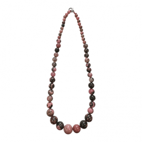 Rodonite Collana a Goccia con perle da 6 a 14mm in pietra naturale - Qualità A