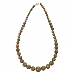 Unakite Collana a Goccia con perle da 6 a 14mm in pietra naturale