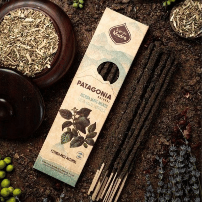 Yerba mate e Menta - 6 Bastoni Incenso Patagonia con Erbe 100% Naturali - Sagrada Madre
