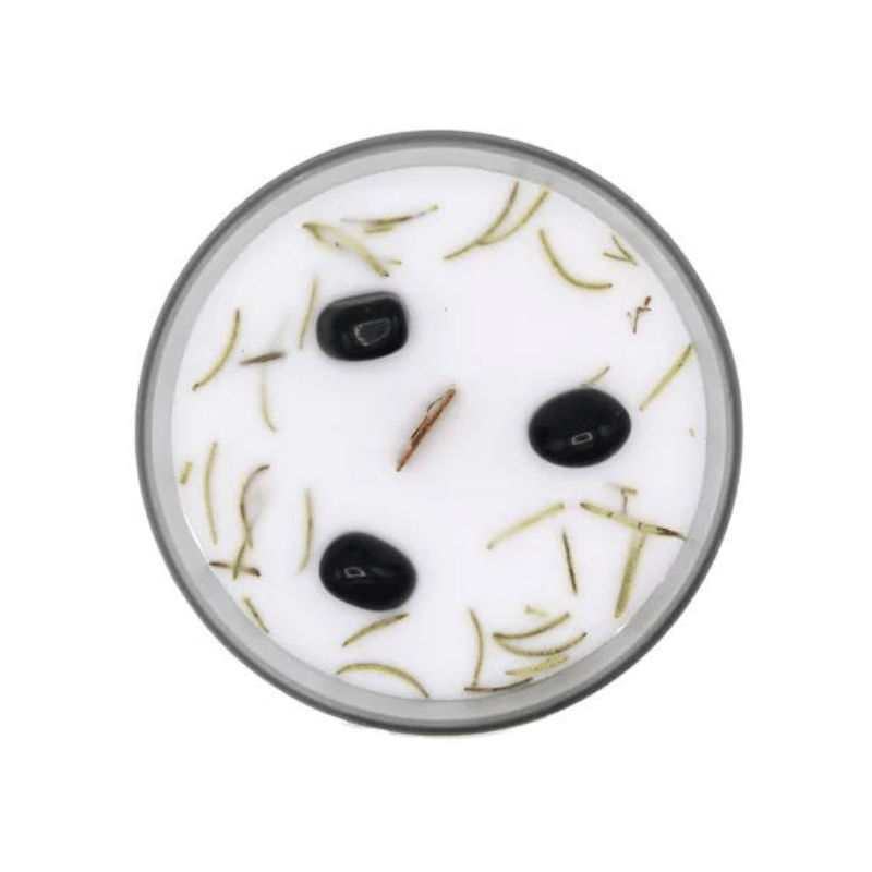 Candela profumata con pietre preziose - cleansing pulizia energetica