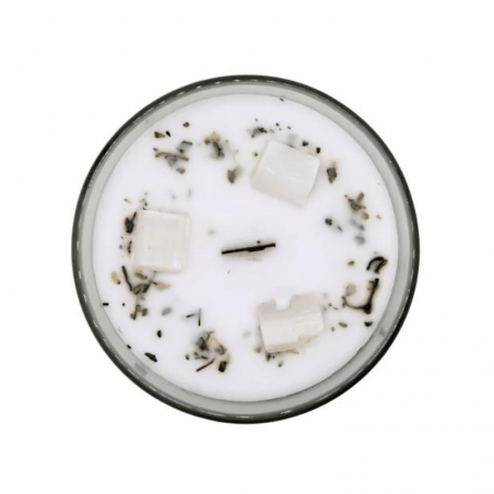 Purificazione - Salvia Bianca e Selenite Candela profumata con Pietre Preziose - Purification Green Tree - 256gr.