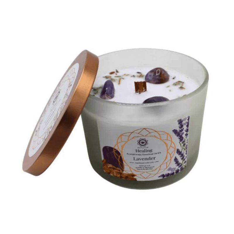 Candela Profumata Lavanda, Sandalo e Ametista - Green Tree guarigione
