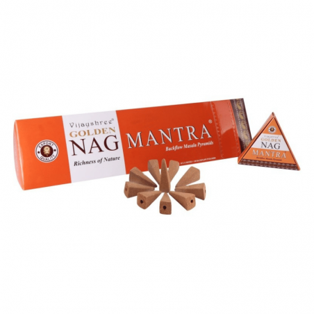 Golden Nag Mantra Organico 10 Coni Incenso Backflow Vijayshree Mantra a riflusso
