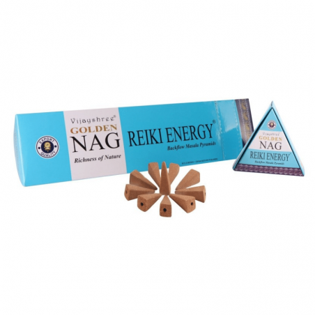 Golden Nag Energia Reiki Organico 10 Coni Incenso Backflow Vijayshree Reiki Energy a riflusso