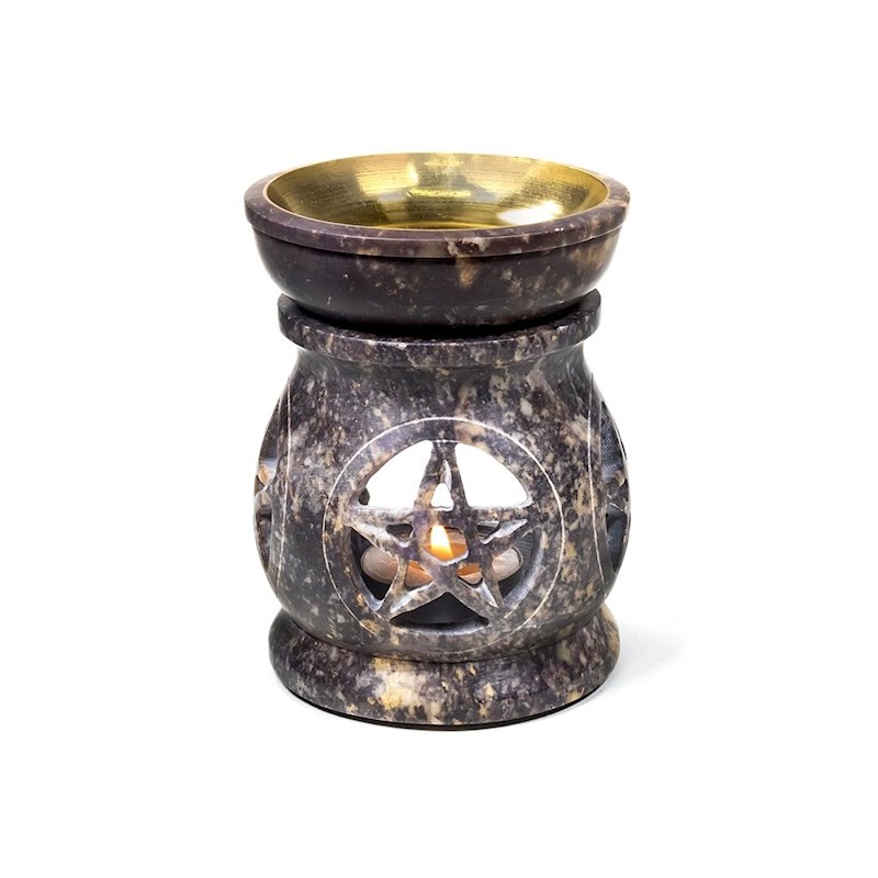 Brucia Essenze in Pietra Ollare lucidata - Pentacolo