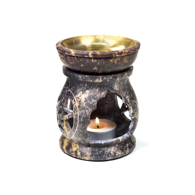 Brucia Essenze in Pietra Ollare lucidata - Pentacolo