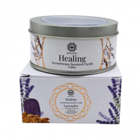 Healing - Lavanda Candela profumata con Ametista - Guarigione - Green Tree - 70gr.