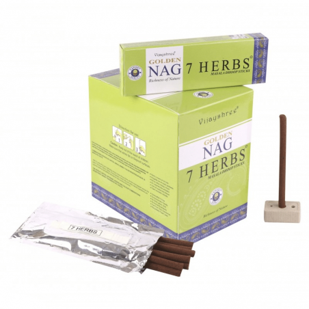 Golden Nag 7 Erbe 10 Bastoni Dhoop incenso Organico Vijayshree 7 Herbs