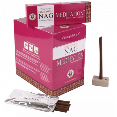 Golden Nag Meditazione 10 Bastoni Dhoop incenso Organico Vijayshree Meditation