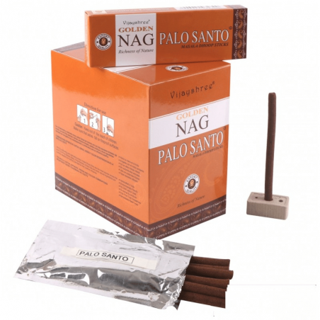 Golden Nag Palo Santo 10 Bastoni Dhoop incenso Organico Vijayshree Palosanto